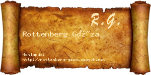 Rottenberg Géza névjegykártya